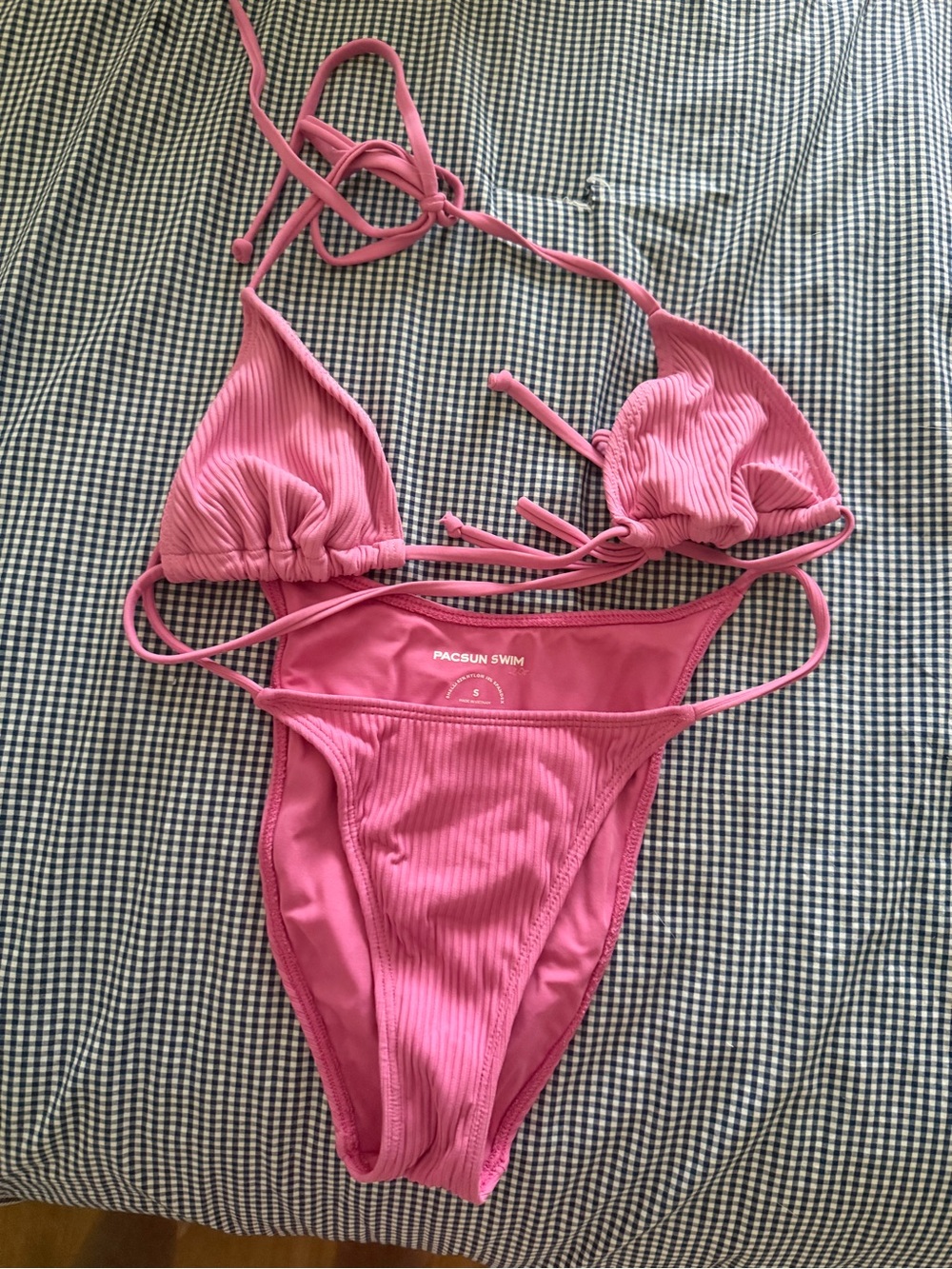 PacSun Pink Ribbed Two-Piece Bikini Set